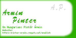 armin pinter business card
