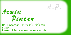 armin pinter business card